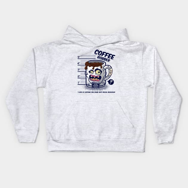 Coffee Robber Kids Hoodie by Squinked